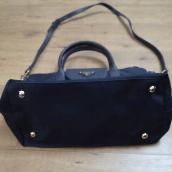 PRADA Navy Blue Nylon And Saffiano Leather Medium Tote - Picture 4 of 15
